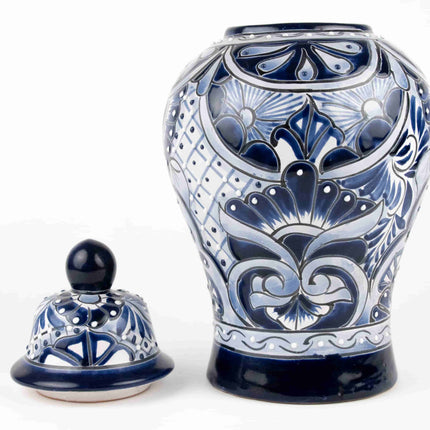 Tibor de Talavera azul cobalto — MODELO #0416