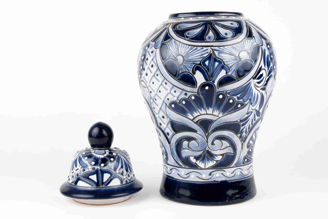 Tibor de Talavera azul cobalto — MODELO #0416
