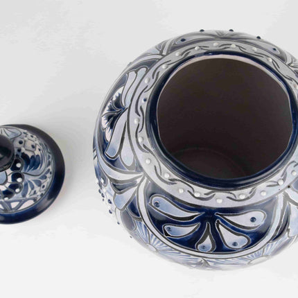 Tibor de Talavera azul cobalto — MODELO #0416